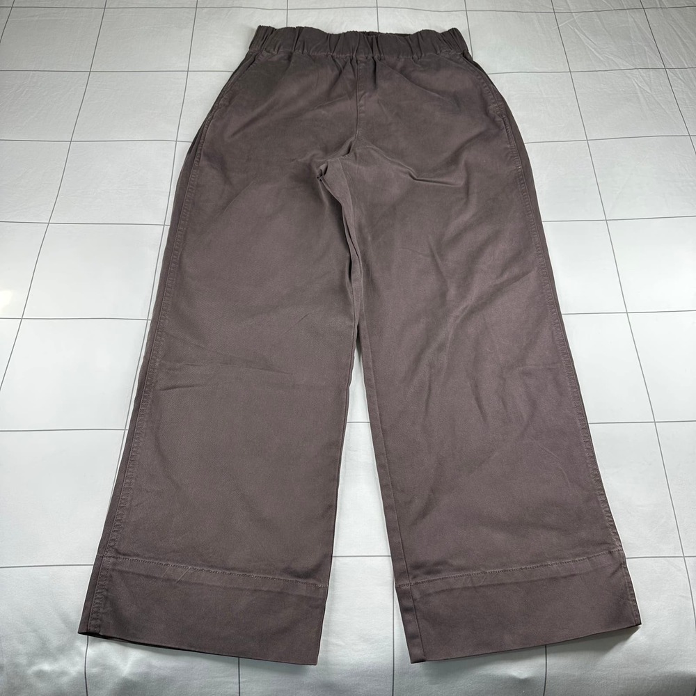 J. Crew Pants Womens Small Brown Astrid Wide Leg Chino Pull On Classic Cropped